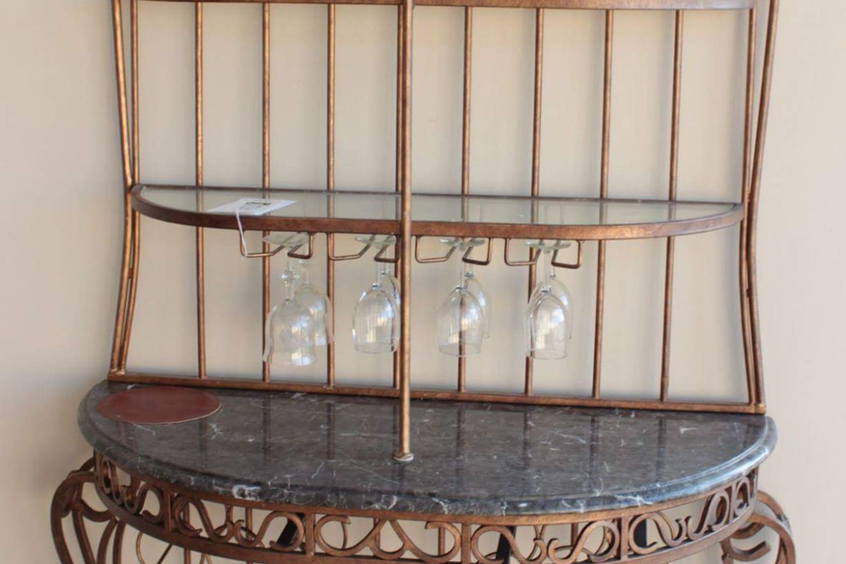 Iron and Marble Baker’s Rack Blum's Furniture Co.