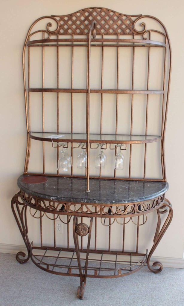 Iron and Marble Baker’s Rack Blum's Fine Furniture Co.