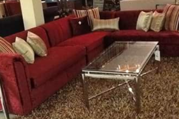 Signature Collection Cranberry Velvet Sectional