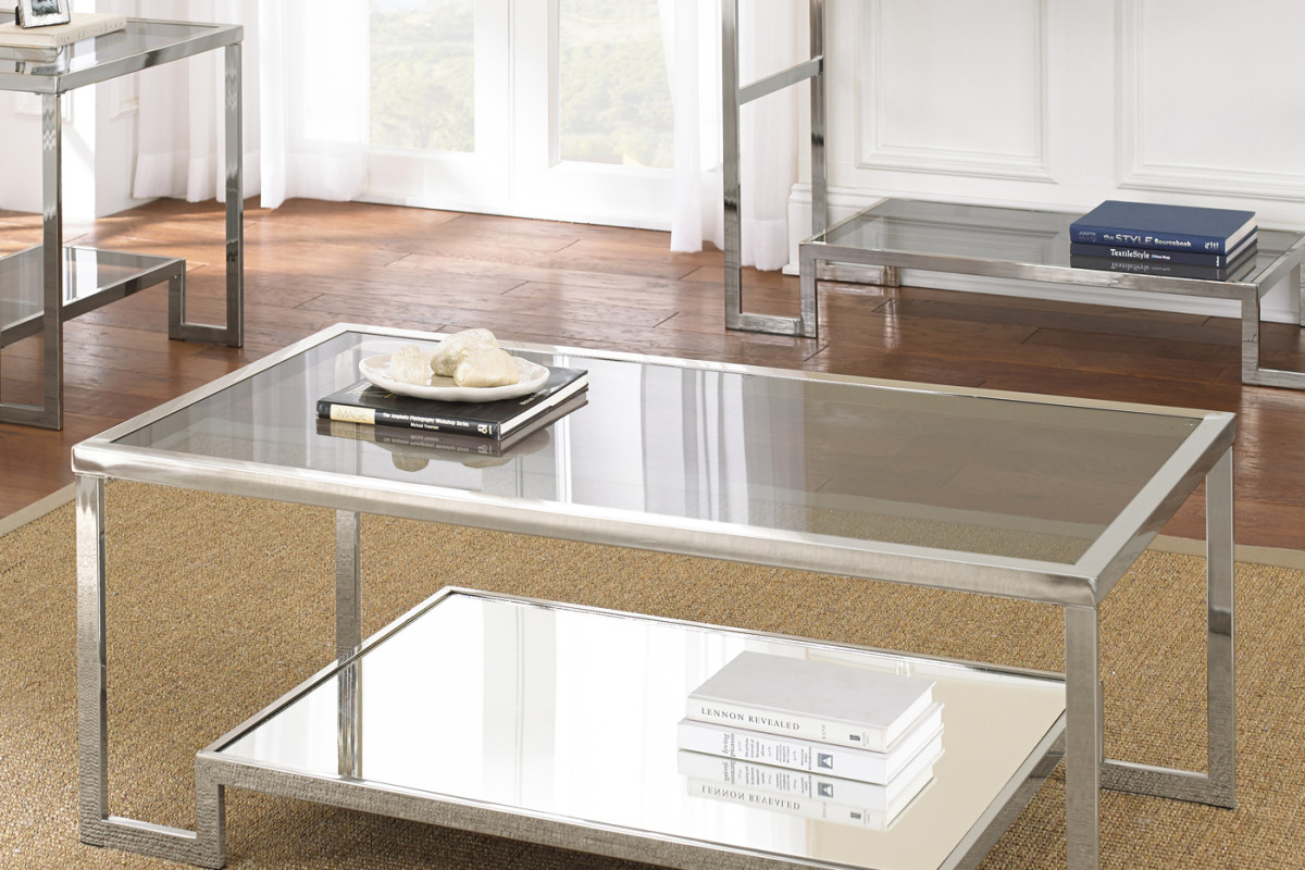 Chrome And Mirror Tail Table Blum S Furniture Co Churchill Tail