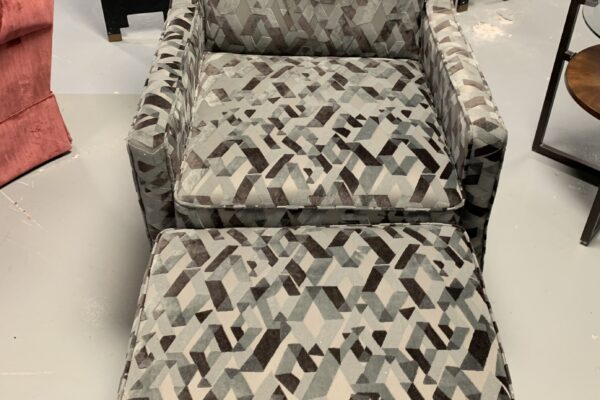 Sarah Geometric Chair w/ Ottoman